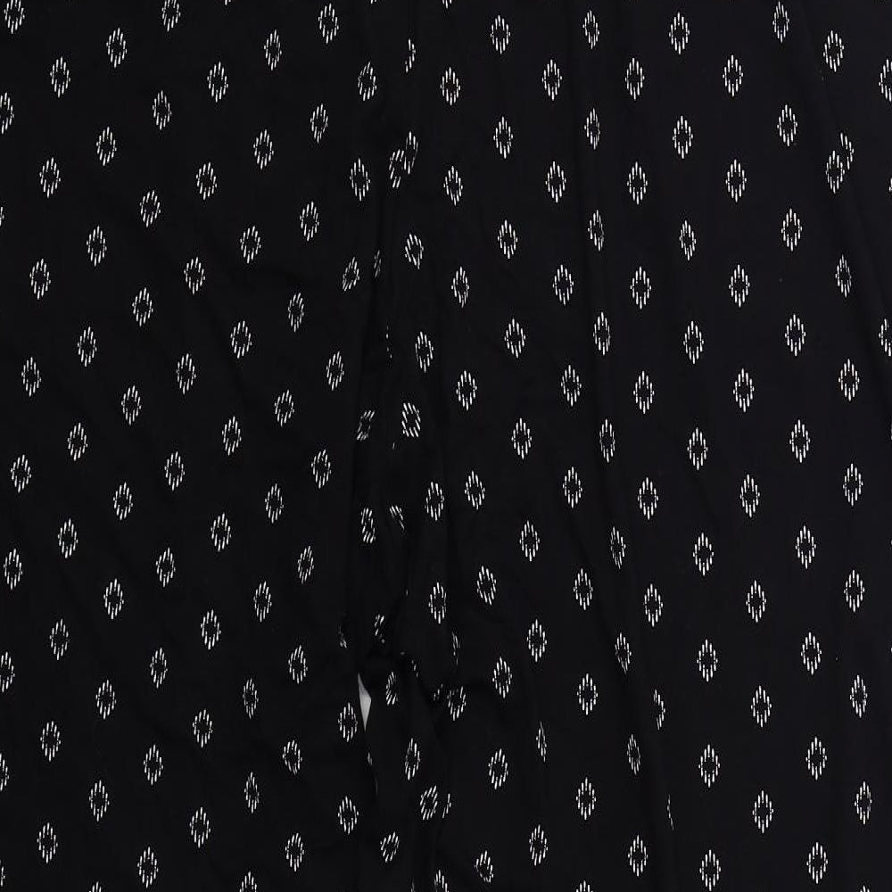 Long Tall Sally Womens Black Geometric Viscose Trousers  Size 26 L33 in Regular
