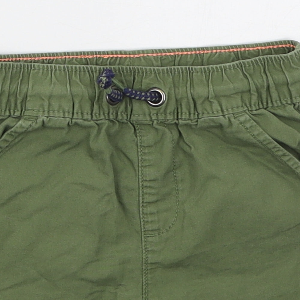 George Boys Green  Cotton Cargo Shorts Size 4-5 Years  Regular Drawstring