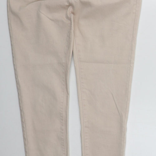 Peacocks Womens Pink  Cotton Skinny Jeans Size 14 L28 in Regular Button