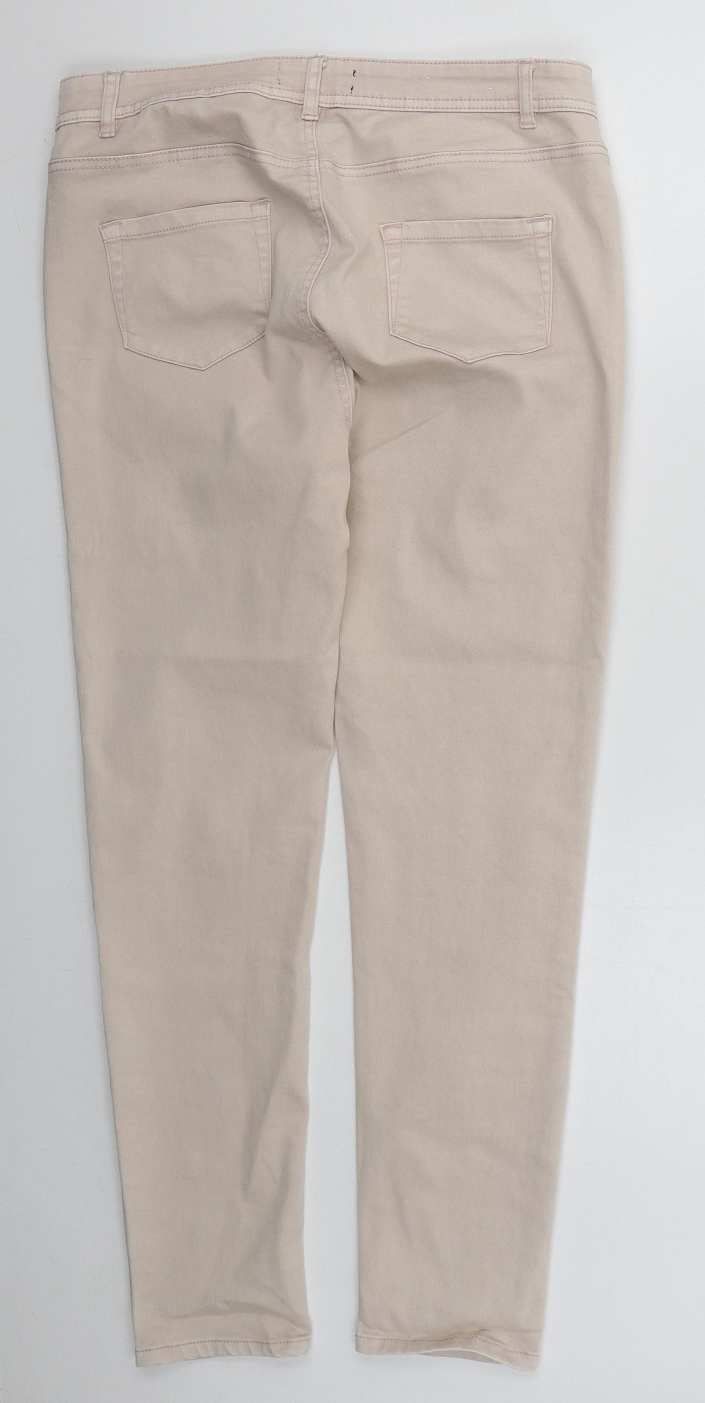 Peacocks Womens Pink  Cotton Skinny Jeans Size 14 L28 in Regular Button