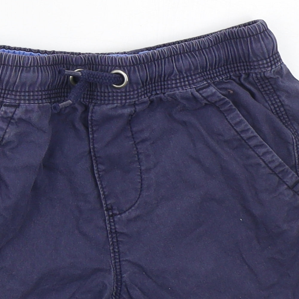 George Boys Blue  Cotton Bermuda Shorts Size 4-5 Years  Regular Drawstring