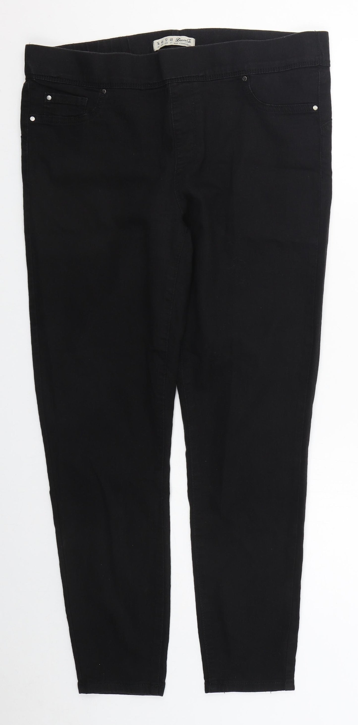 Denim Co Womens Black  Cotton Jegging Jeans Size 16 L27 in Regular