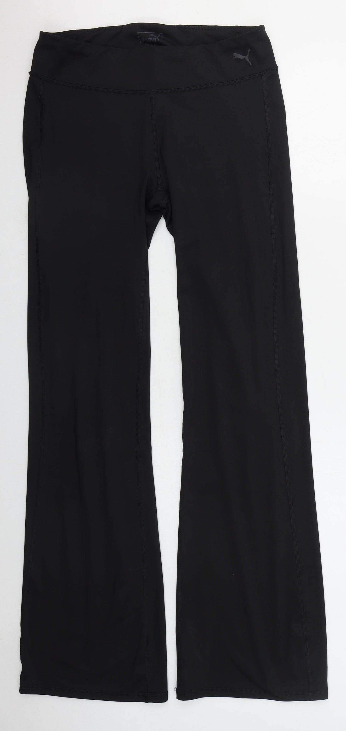PUMA Womens Black  Polyester Sweatpants Trousers Size 16 L31 in Regular