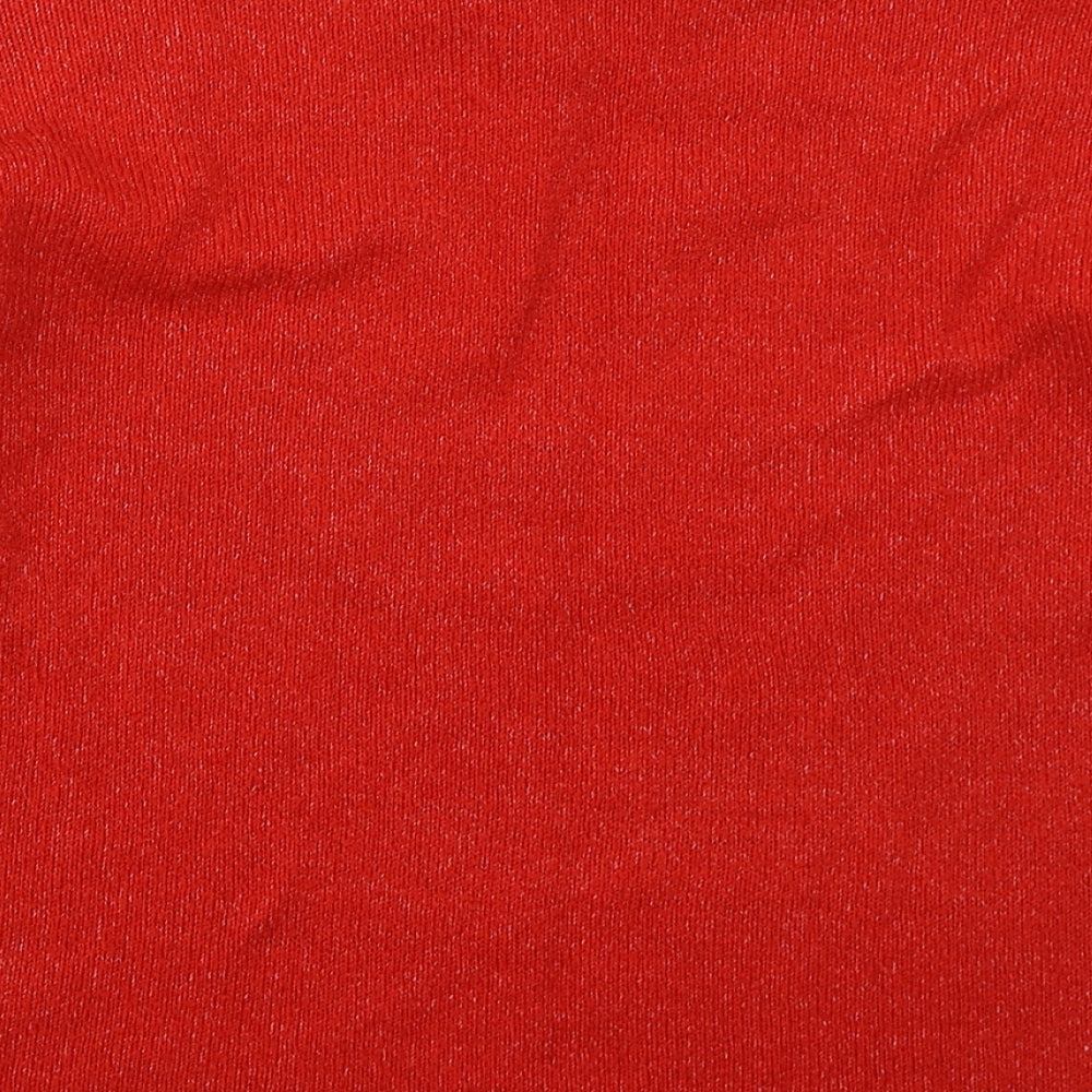 George Womens Red Crew Neck  Acrylic Pullover Jumper Size 8