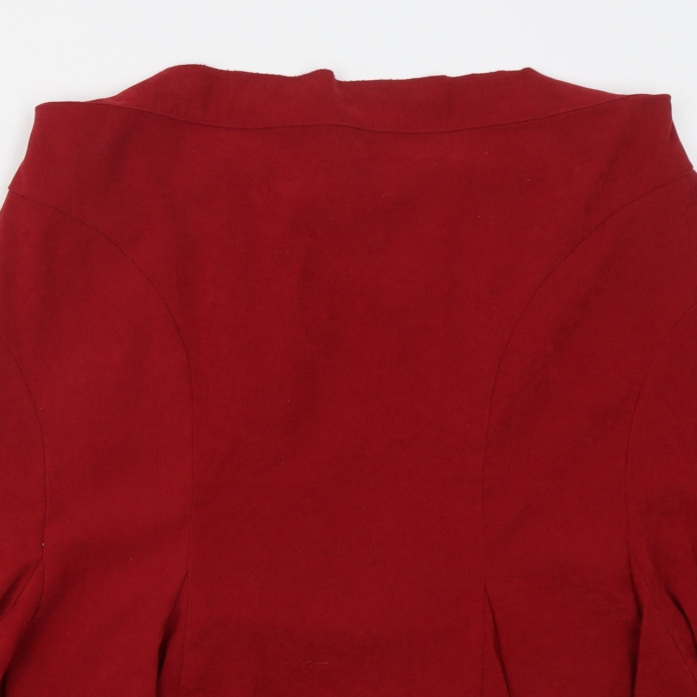 Being Casual Womens Red  Polyester Swing Skirt Size 22