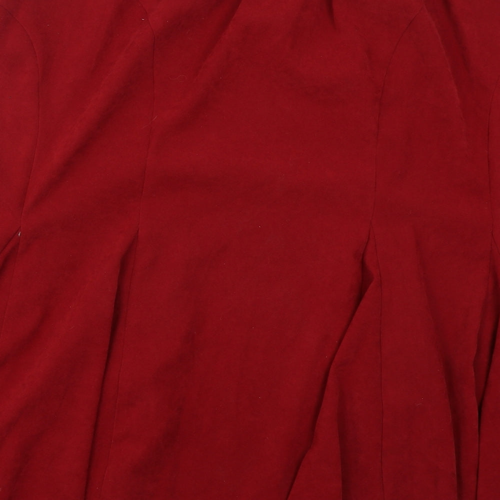 Being Casual Womens Red  Polyester Swing Skirt Size 22