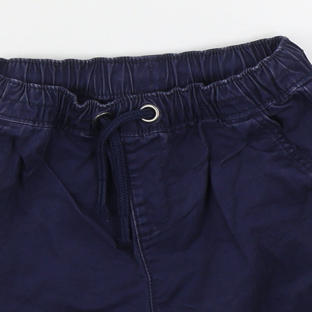 George Boys Blue  Cotton Bermuda Shorts Size 4-5 Years  Regular Drawstring