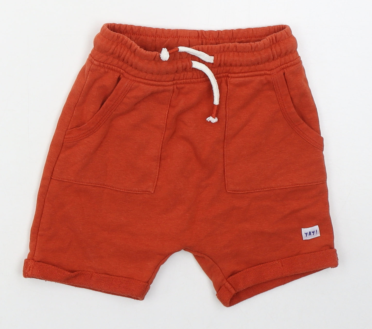 George Boys Orange  Cotton Sweat Shorts Size 4-5 Years  Regular Drawstring