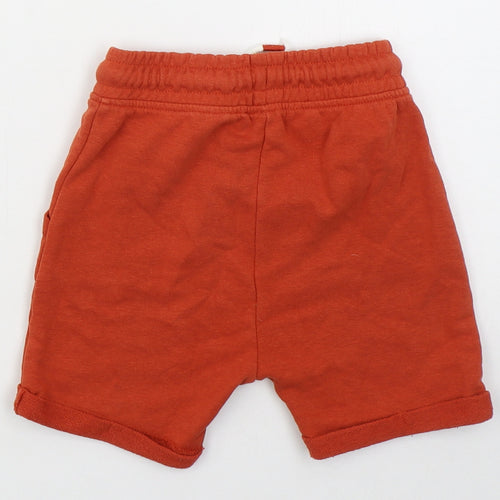 George Boys Orange  Cotton Sweat Shorts Size 4-5 Years  Regular Drawstring