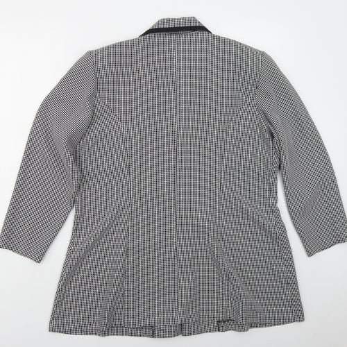 Prima Womens Blue Geometric Polyester Jacket Suit Jacket Size 20
