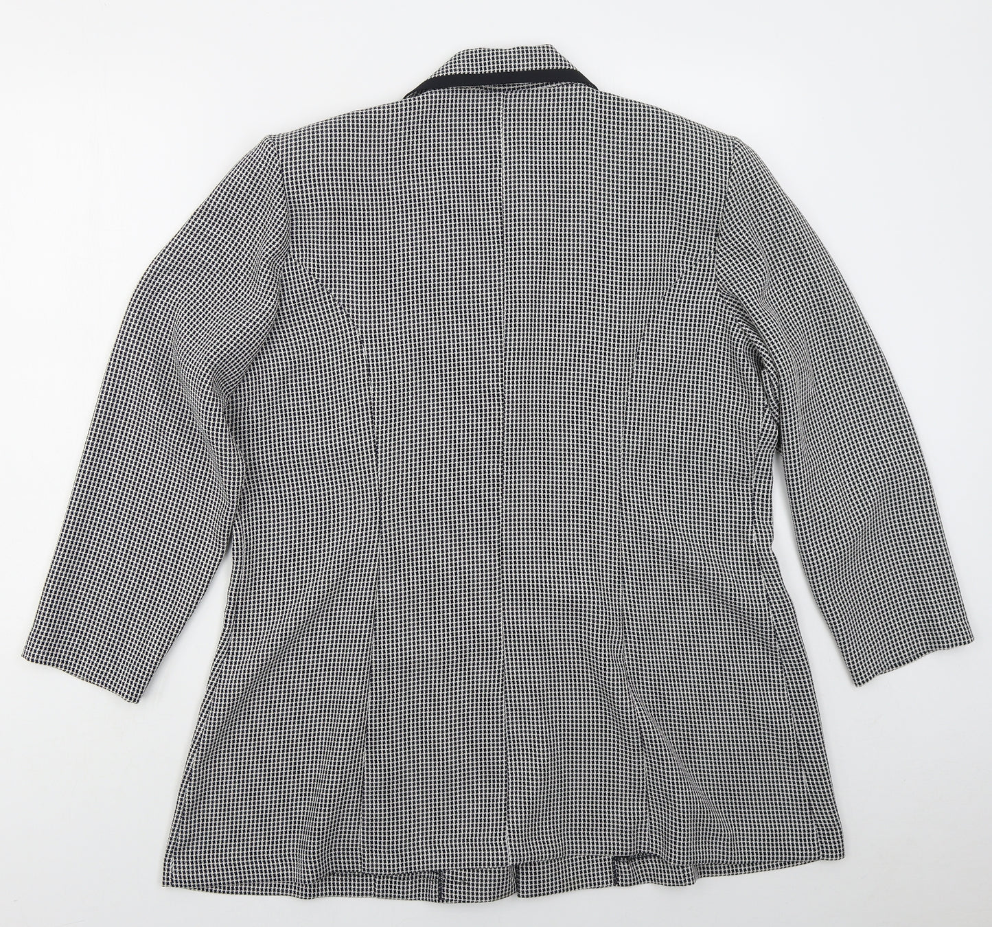 Prima Womens Blue Geometric Polyester Jacket Suit Jacket Size 20