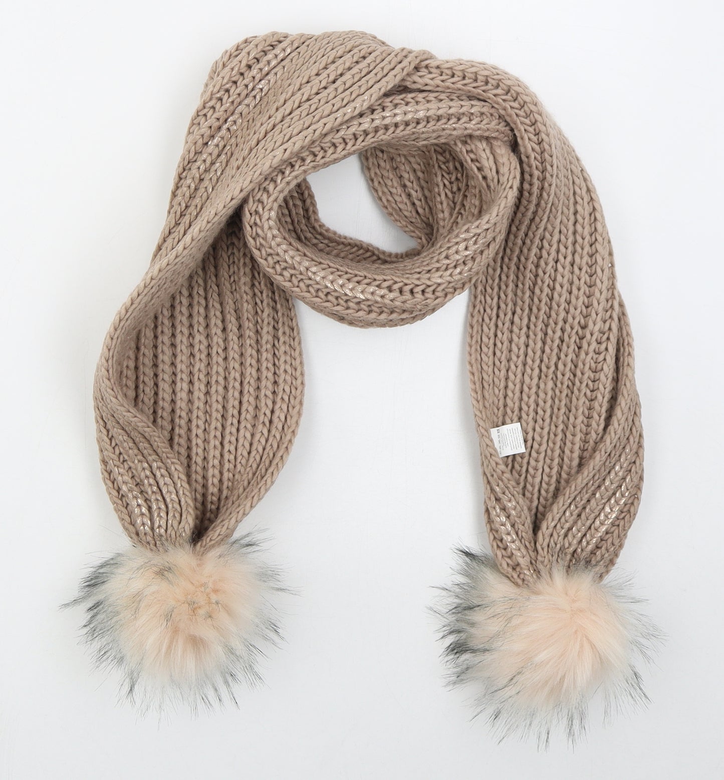 TJ Morris Womens Pink  Acrylic  Scarf    - Pom Pom