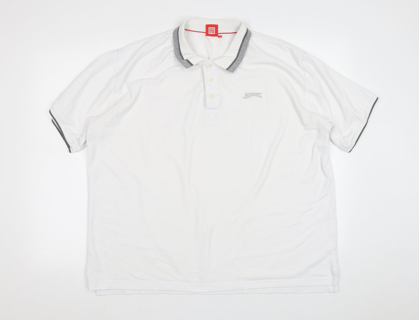 Slazenger Mens White  Polyester  Polo Size XL V-Neck  - XXL