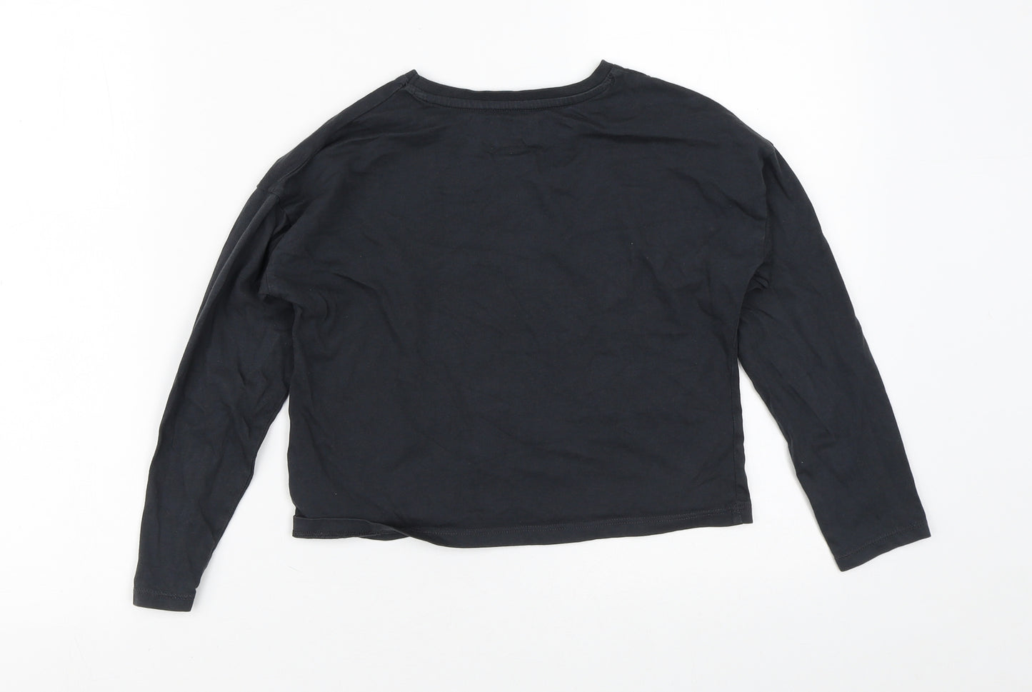 F&F Girls Black  100% Cotton Pullover Casual Size 8-9 Years Crew Neck  - Unicorn
