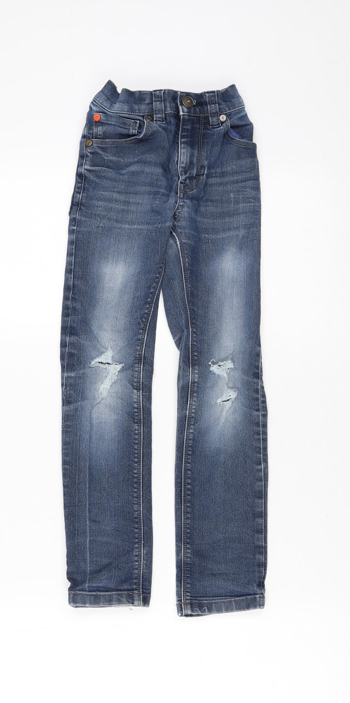 NEXT Girls Blue Cotton Straight Jeans Size 6 Years Regular