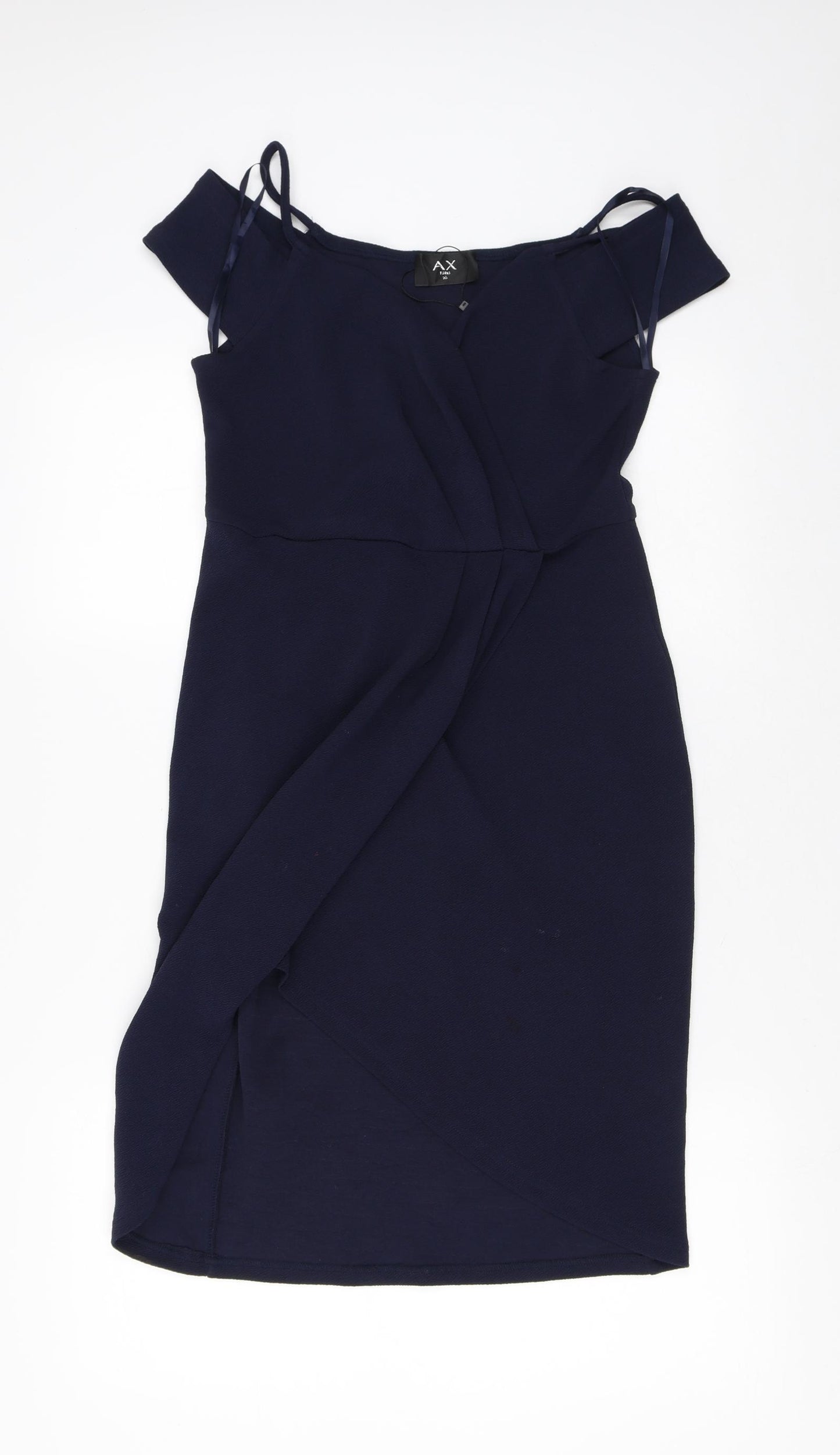 AX Paris Womens Blue  Polyester Pencil Dress  Size 10  V-Neck