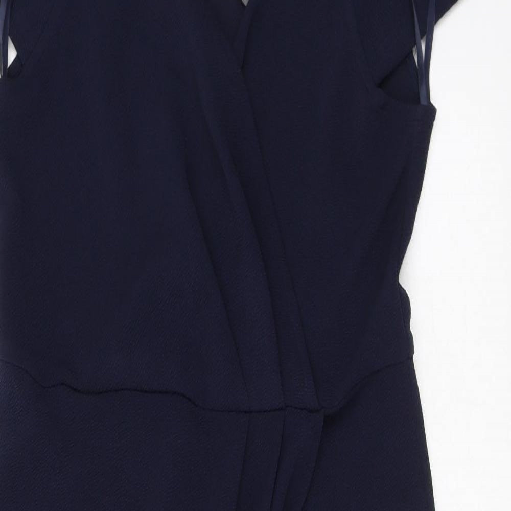 AX Paris Womens Blue  Polyester Pencil Dress  Size 10  V-Neck