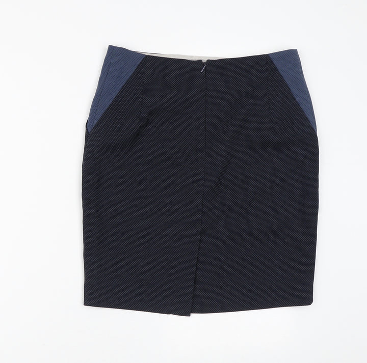NEXT Womens Blue Polyester Mini Skirt Size 8 Zip