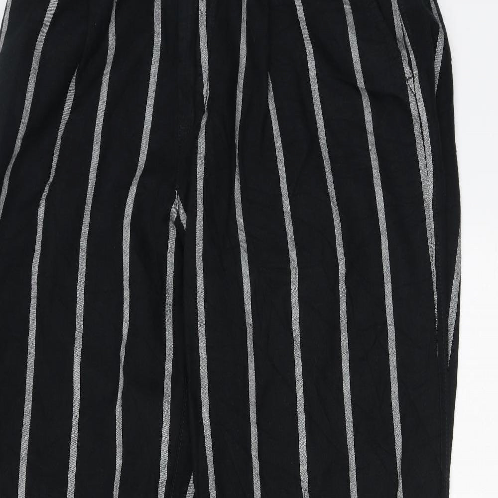 Gap Womens Black Striped Linen Trousers  Size 6 L30 in Regular