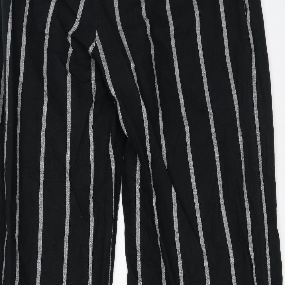 Gap Womens Black Striped Linen Trousers  Size 6 L30 in Regular