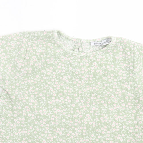 Primark Girls Green Floral Polyester A-Line  Size 2 Years  Crew Neck Pullover