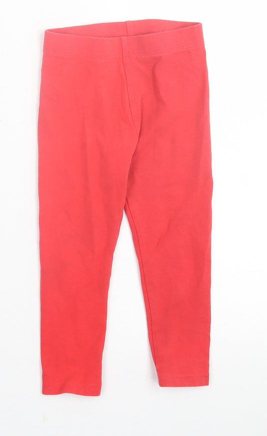 NEXT Girls Red  Cotton Capri Trousers Size 2-3 Years  Regular Pullover