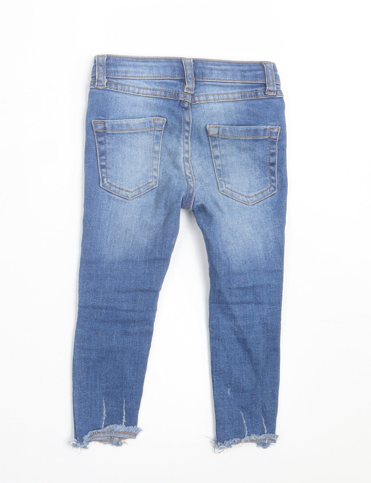 Primark Girls Blue  Cotton Skinny Jeans Size 2 Years  Regular Button