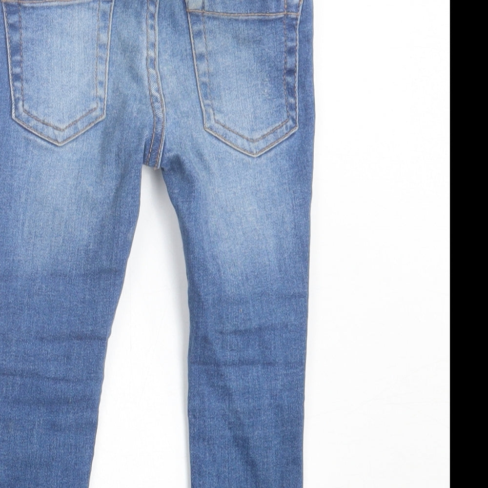 Primark Girls Blue  Cotton Skinny Jeans Size 2 Years  Regular Button