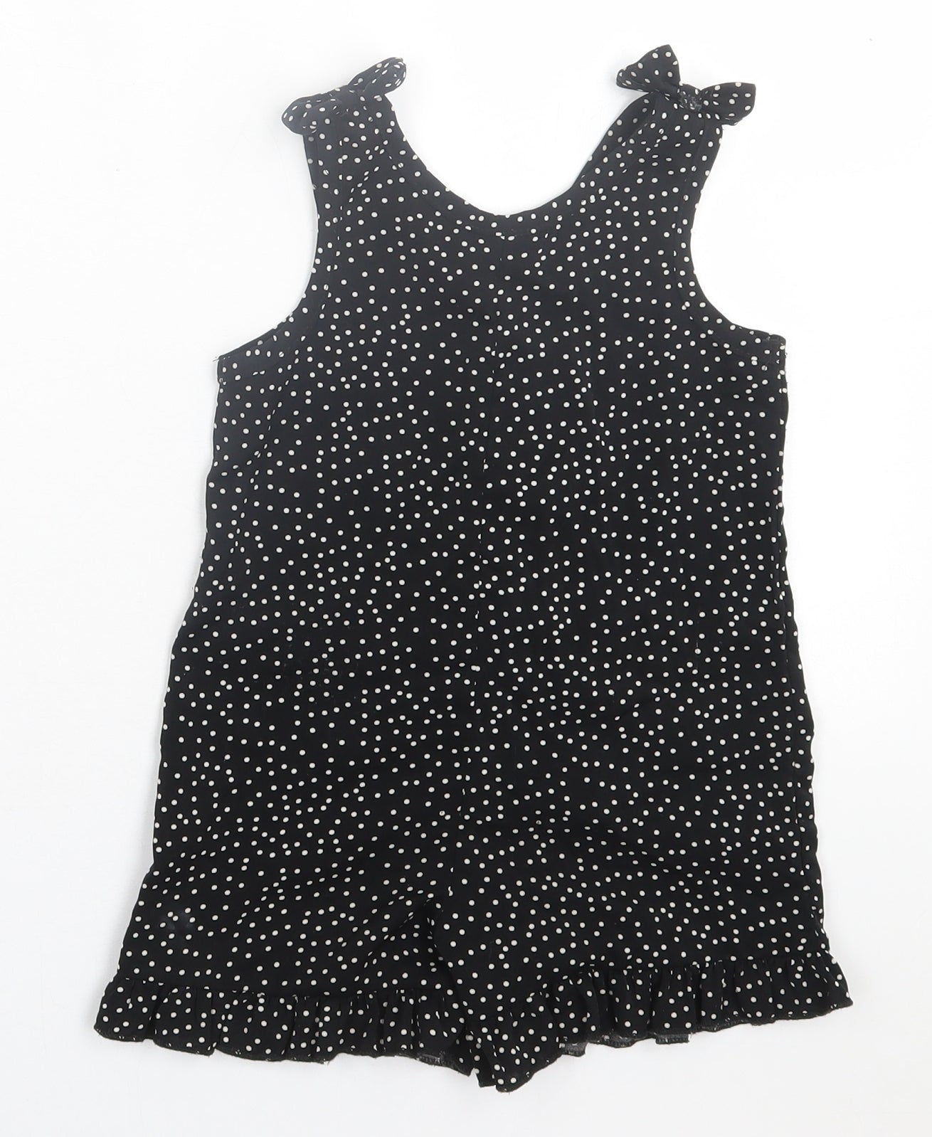 SheIn Girls Black Polka Dot Polyester Playsuit One-Piece Size 2-3 Years  Button