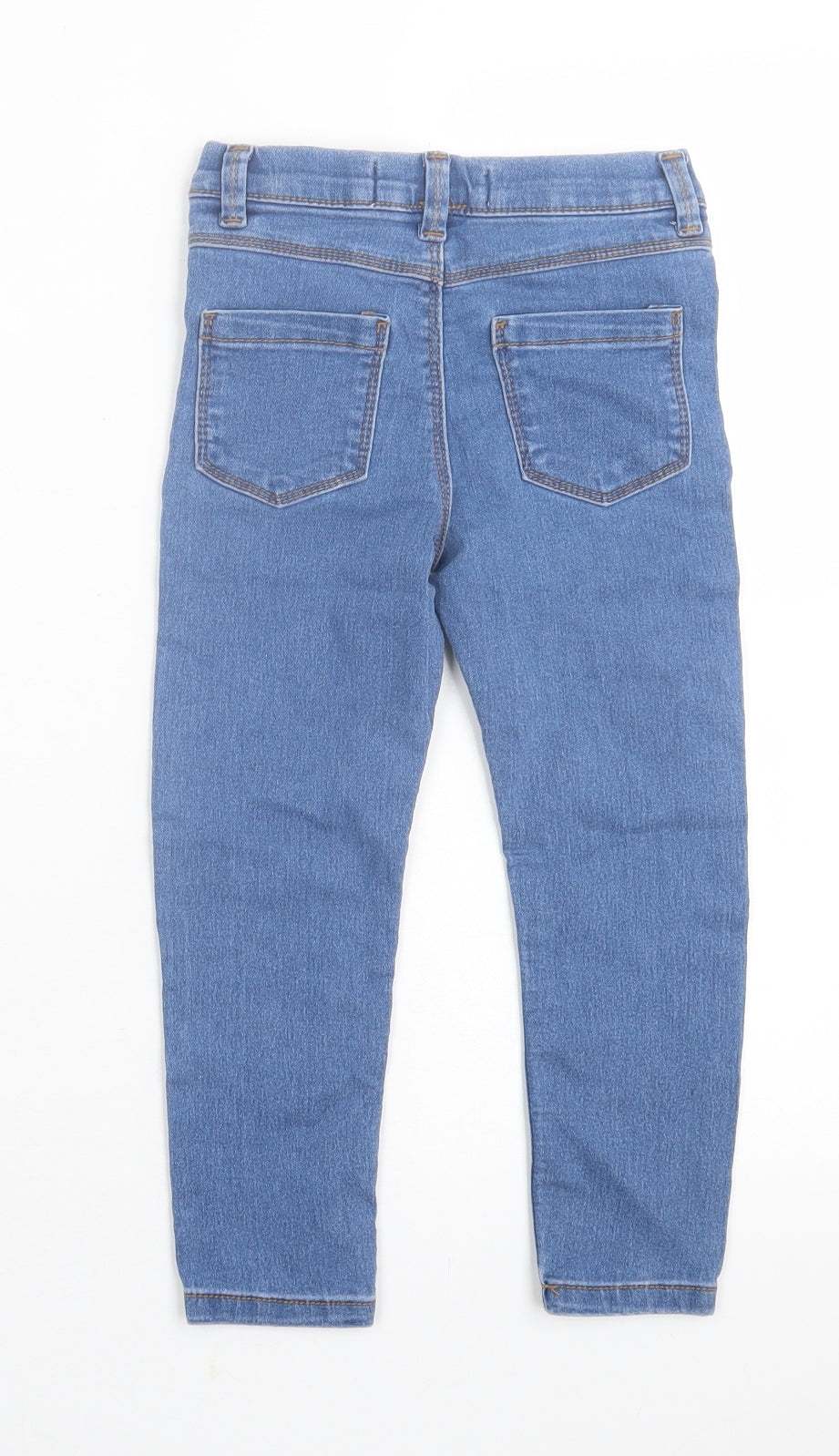 Denim & Co. Girls Blue  Cotton Jegging Trousers Size 4-5 Years  Regular Pullover