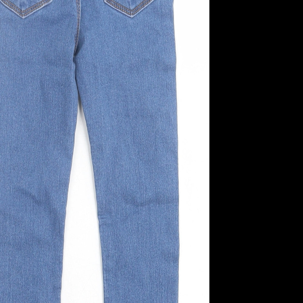 Denim & Co. Girls Blue  Cotton Jegging Trousers Size 4-5 Years  Regular Pullover