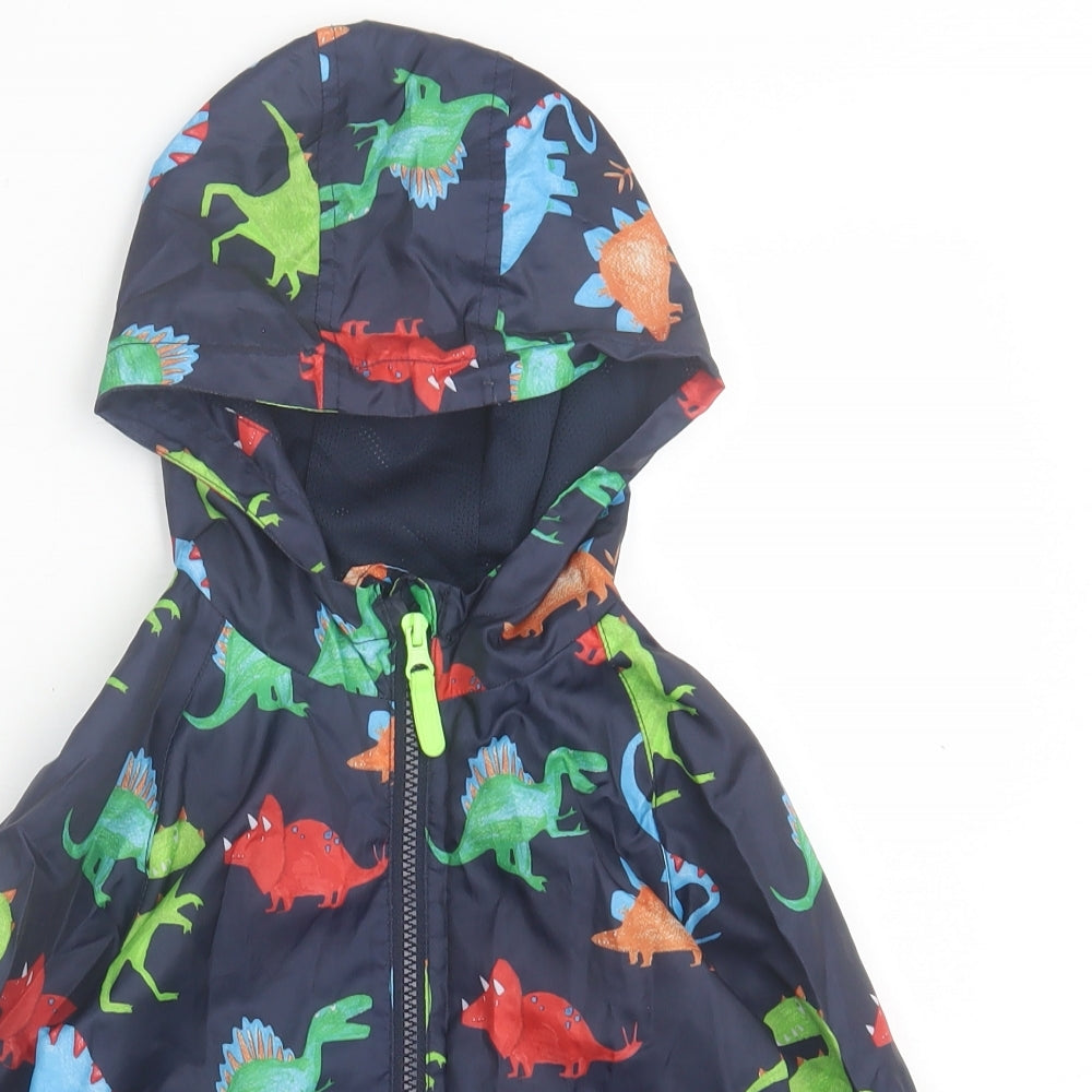 f&fq Boys Multicoloured Geometric  Basic Jacket Jacket Size 2-3 Years  Zip - Dinosaur print