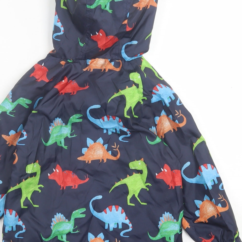 f&fq Boys Multicoloured Geometric  Basic Jacket Jacket Size 2-3 Years  Zip - Dinosaur print