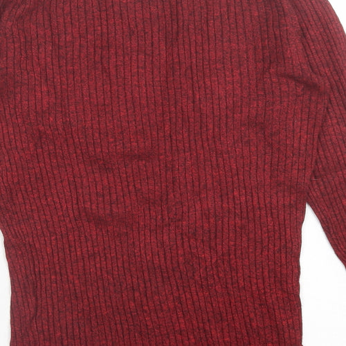 TU Womens Red Boat Neck  Viscose Pullover Jumper Size 8