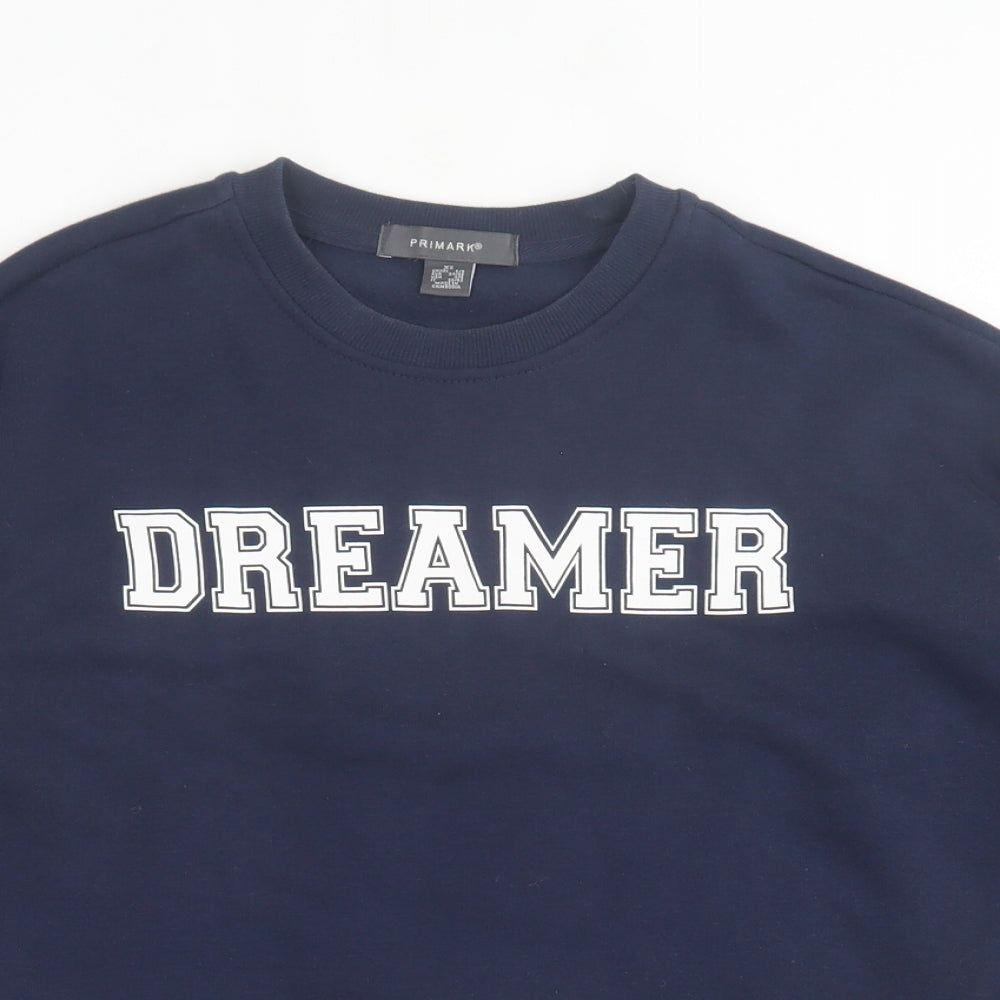Primark Womens Blue  Cotton Pullover Sweatshirt Size XS  Pullover