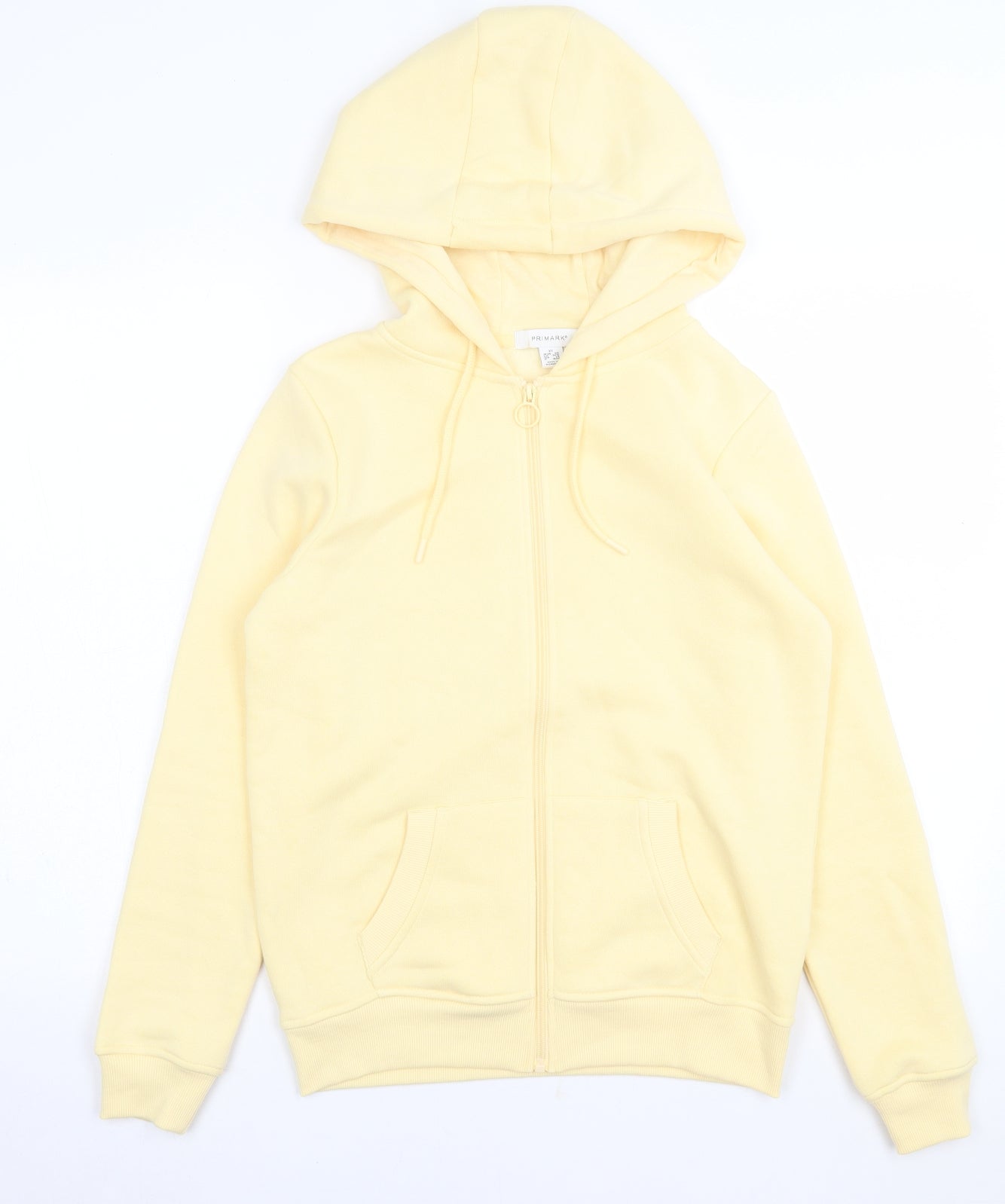 Primark Womens Yellow  Cotton Full Zip Hoodie Size XS  Zip