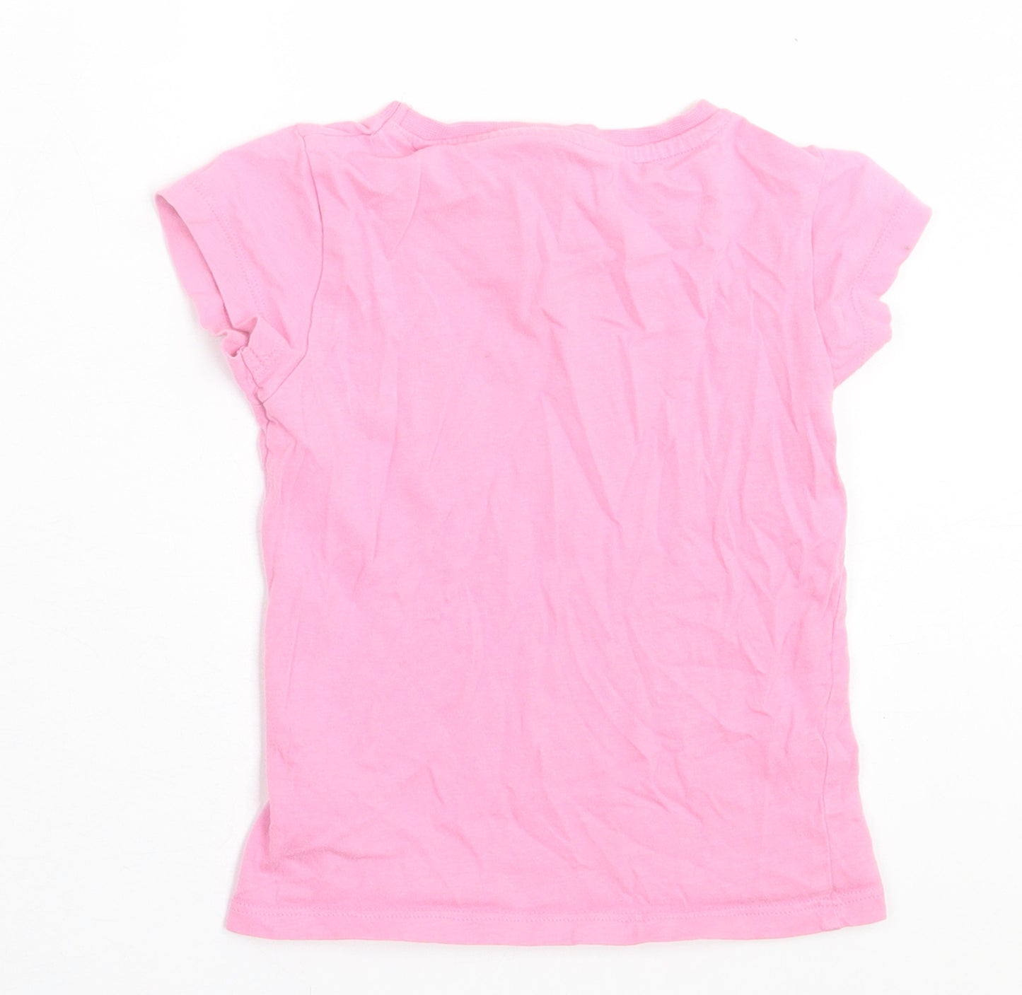 F&F Girls Pink  Cotton Basic T-Shirt Size 2-3 Years Crew Neck Pullover