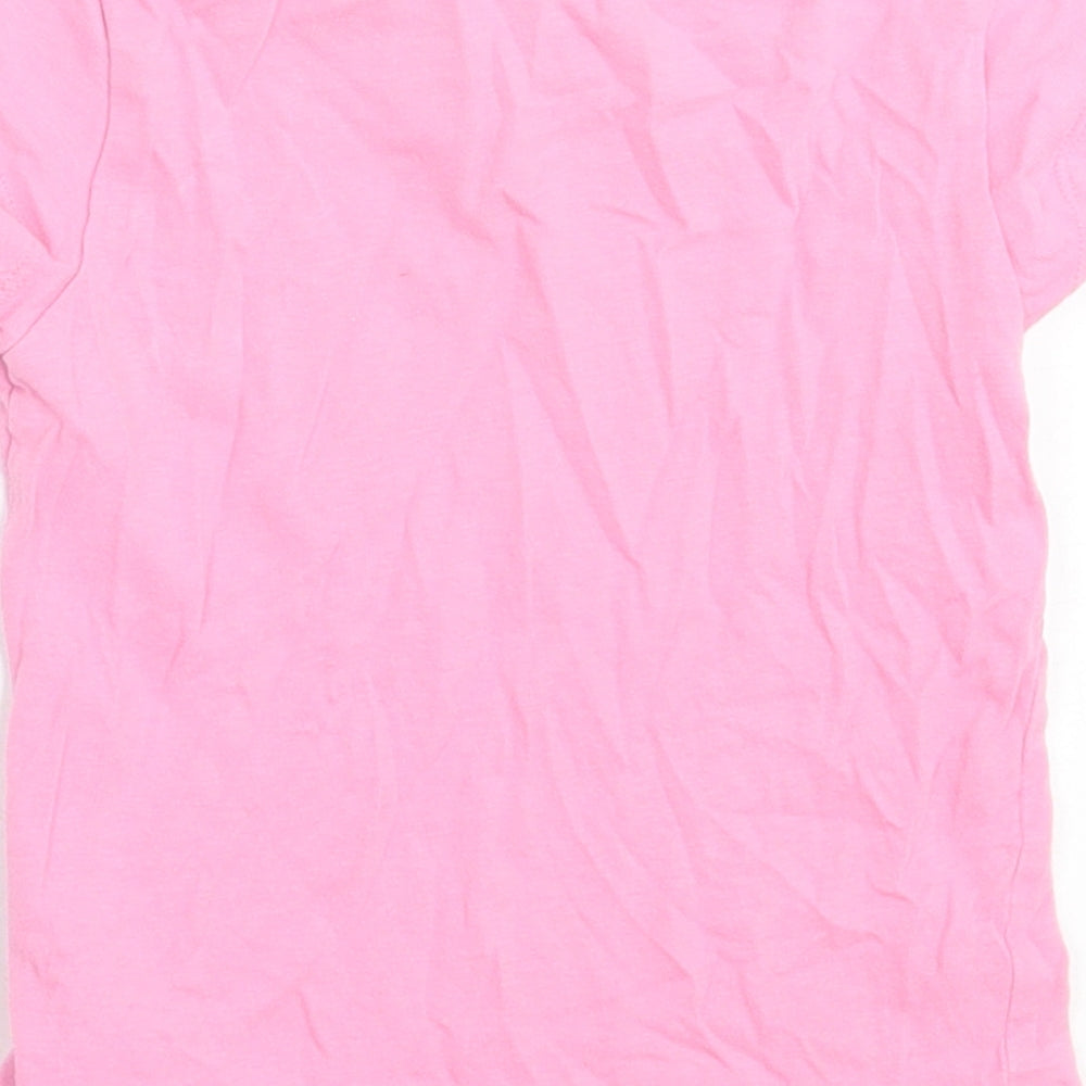 F&F Girls Pink  Cotton Basic T-Shirt Size 2-3 Years Crew Neck Pullover