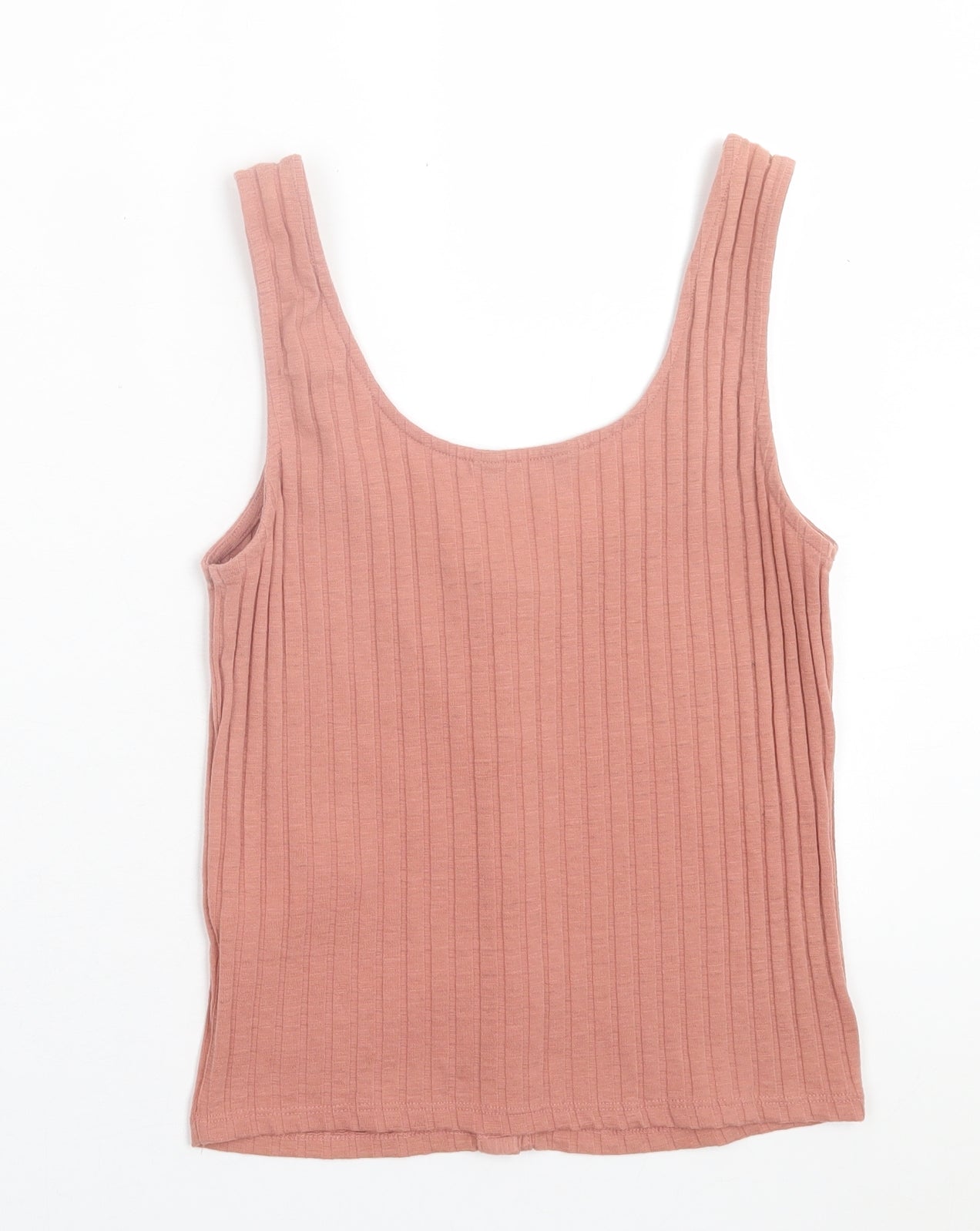 New Look Womens Pink  Cotton Basic Tank Size 12 Scoop Neck