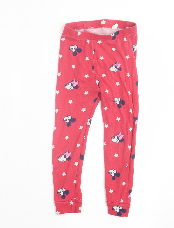 Gap Girls Red Geometric Cotton Capri Trousers Size 3 Years  Regular Pullover - Minnie Mouse