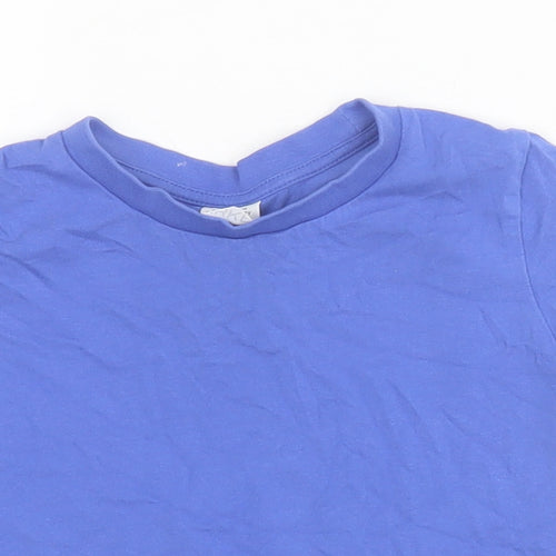 Preworn Boys Blue  Cotton Basic T-Shirt Size 2 Years Crew Neck Pullover