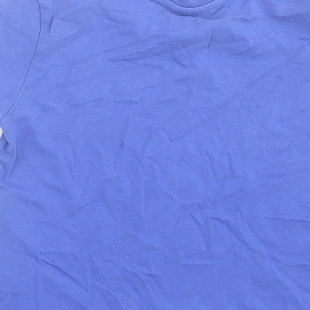Preworn Boys Blue  Cotton Basic T-Shirt Size 2 Years Crew Neck Pullover