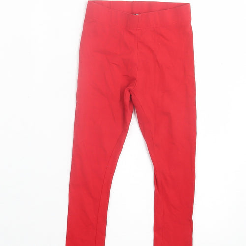 Dunnes Stores Girls Red  Cotton Capri Trousers Size 3-4 Years  Regular Pullover
