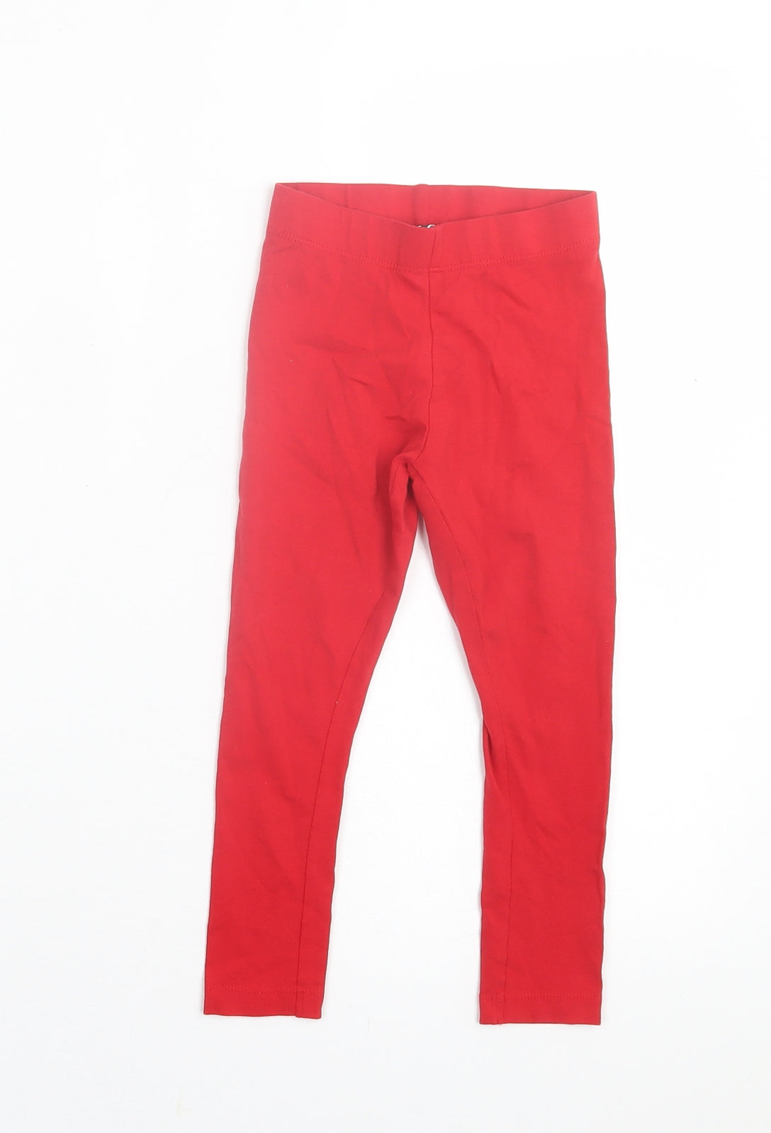 Dunnes Stores Girls Red  Cotton Capri Trousers Size 3-4 Years  Regular Pullover