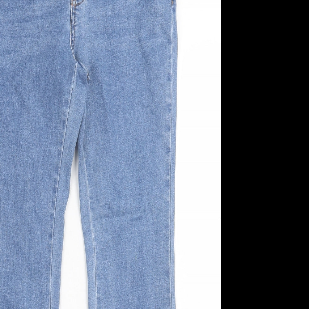 TU Womens Blue  Cotton Bootcut Jeans Size 12 L27 in Regular Button