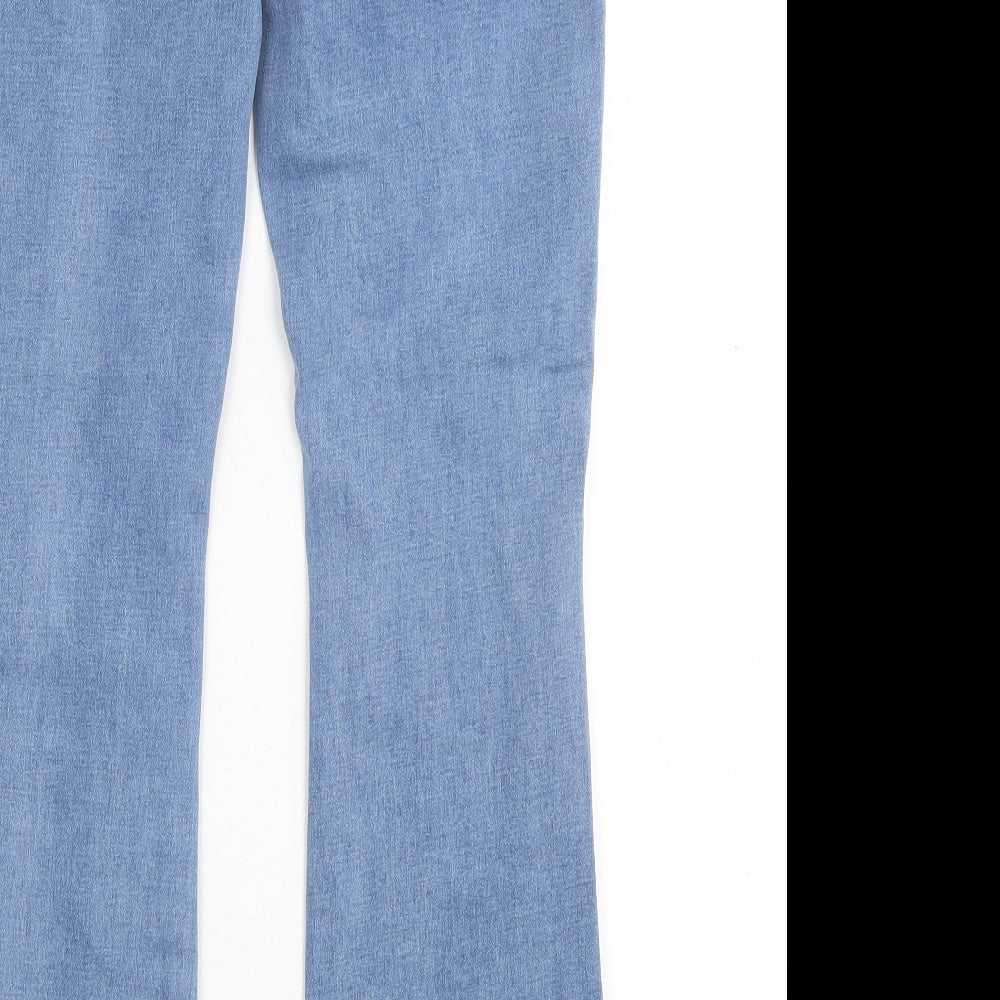 TU Womens Blue  Cotton Bootcut Jeans Size 12 L27 in Regular Button