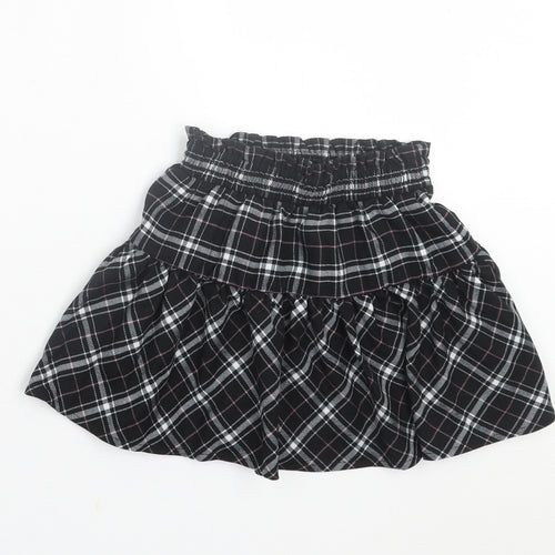 Dunnes Stores Girls Black Plaid Polyester Skater Skirt Size 3-4 Years  Regular Pull On