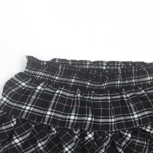 Dunnes Stores Girls Black Plaid Polyester Skater Skirt Size 3-4 Years  Regular Pull On