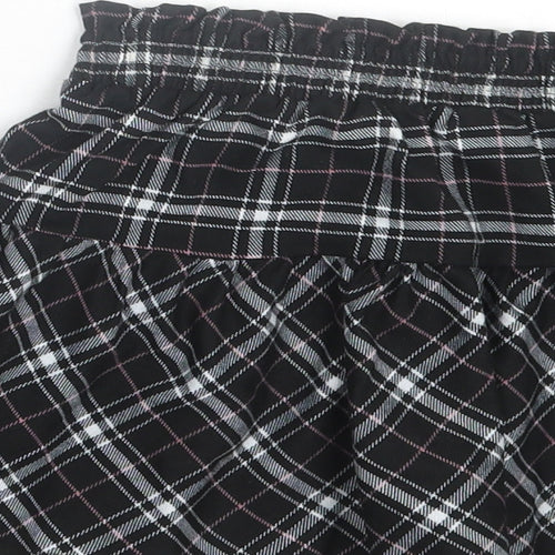 Dunnes Stores Girls Black Plaid Polyester Skater Skirt Size 3-4 Years  Regular Pull On