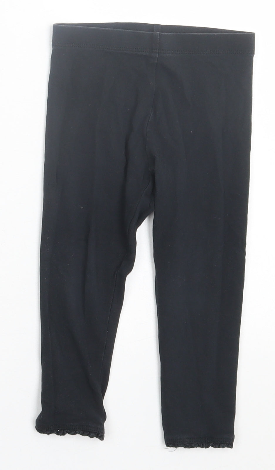 Mothercare Girls Black  Cotton Capri Leggings Size 18-24 Months  Pullover